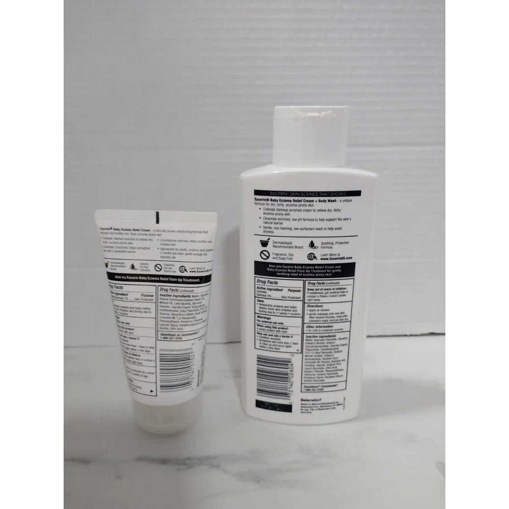 Eucerin Baby Eczema Relief Set: Cream 5 oz & Cream + Body Wash 13.5 fl oz